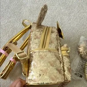Loungefly | Bags | Nwt Disney Gold Sequin Backpack And  display picture 1